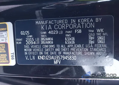 2025 Kia Soul S from USA, damaged, VIN KNDJ23AU3S7945830